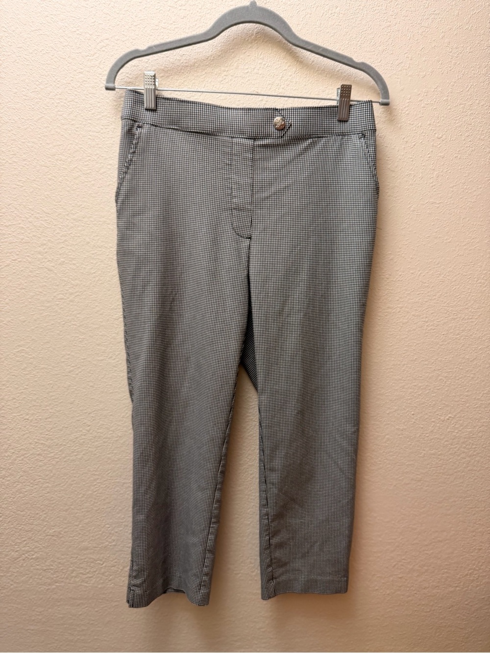 Rafaella Gray Micro-Check Dress Pants